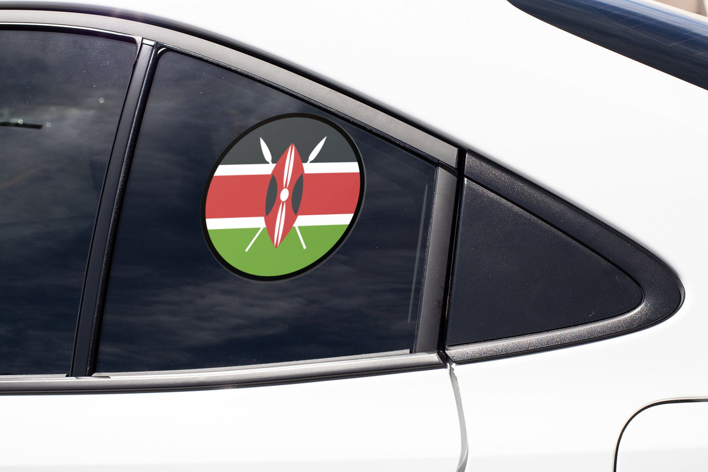 Kenya Flag Circle Sticker Decal