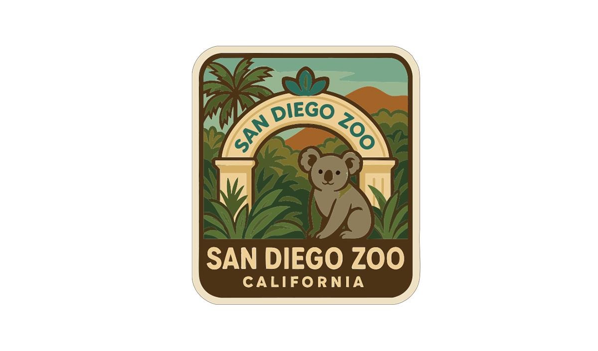 San Diego Zoo California Iron On Heat Transfer Vinyl HTV Die-Cut Symbolic