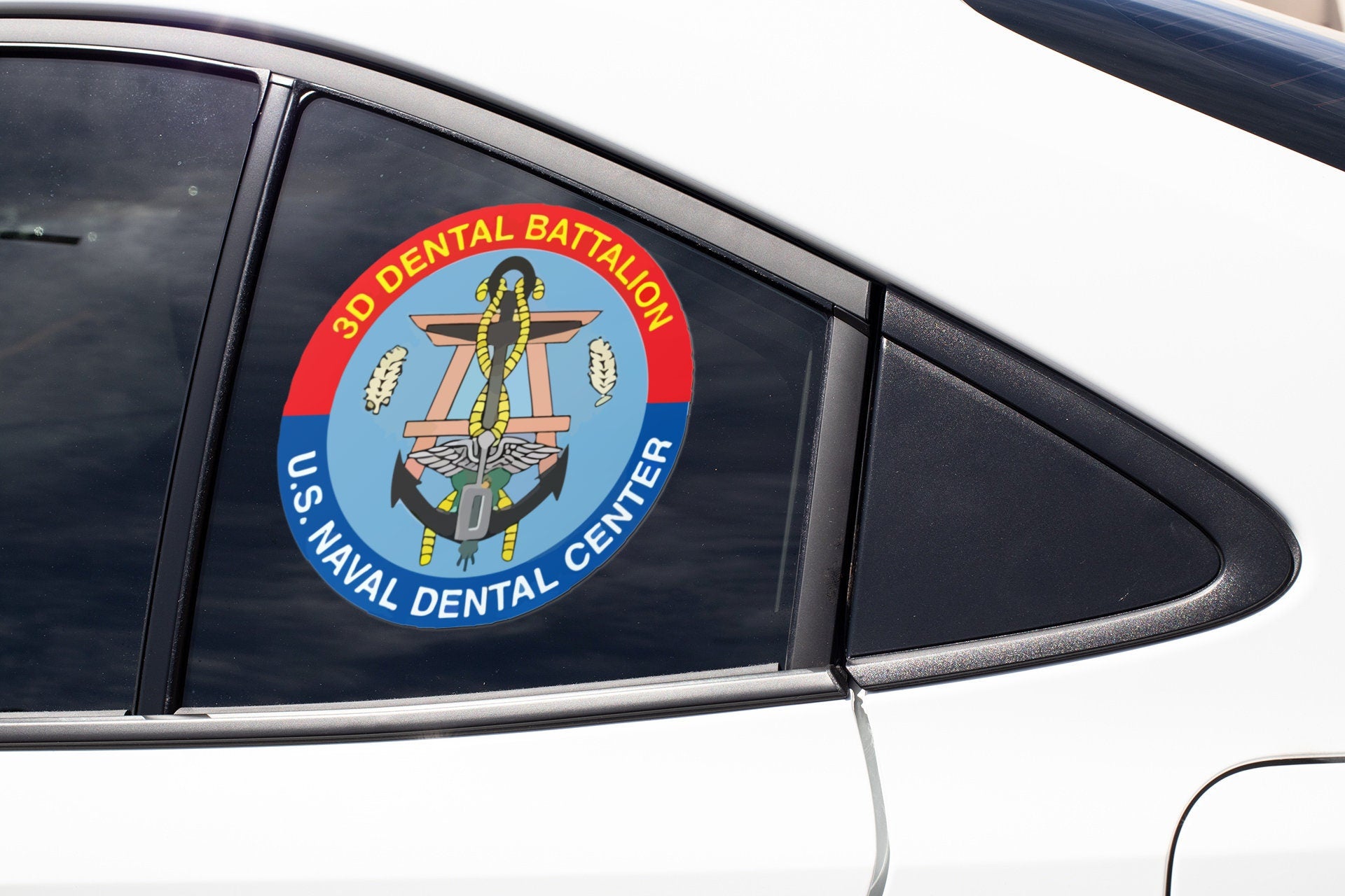 a sticker on the side of a car that says u s naval dental center