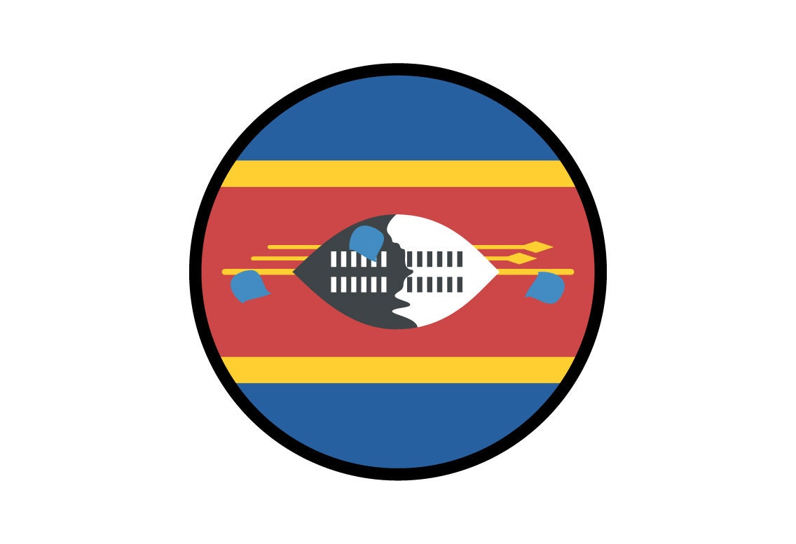 Eswatini Flag Circle Sticker Decal