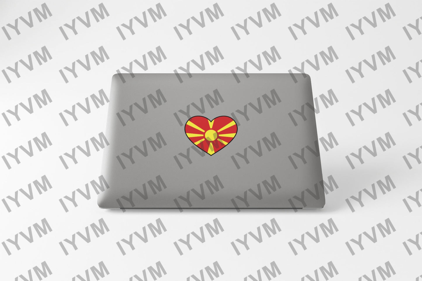Macedonia Flag Heart Sticker Decal / Republic of North Macedonia / Република Северна Македонија / Skopje / Macedonian