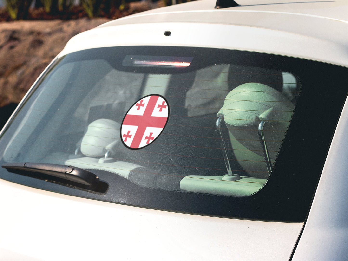 Georgia Flag Circle Sticker Decal