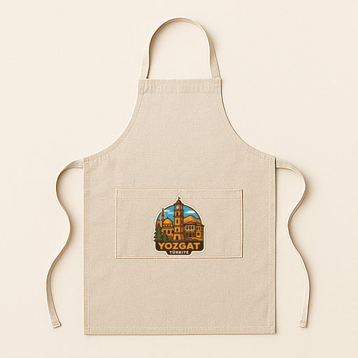 A beige apricot with a graphic design on the front pocket, featuring a building and the text "Vozgats" (Vozgatsky).