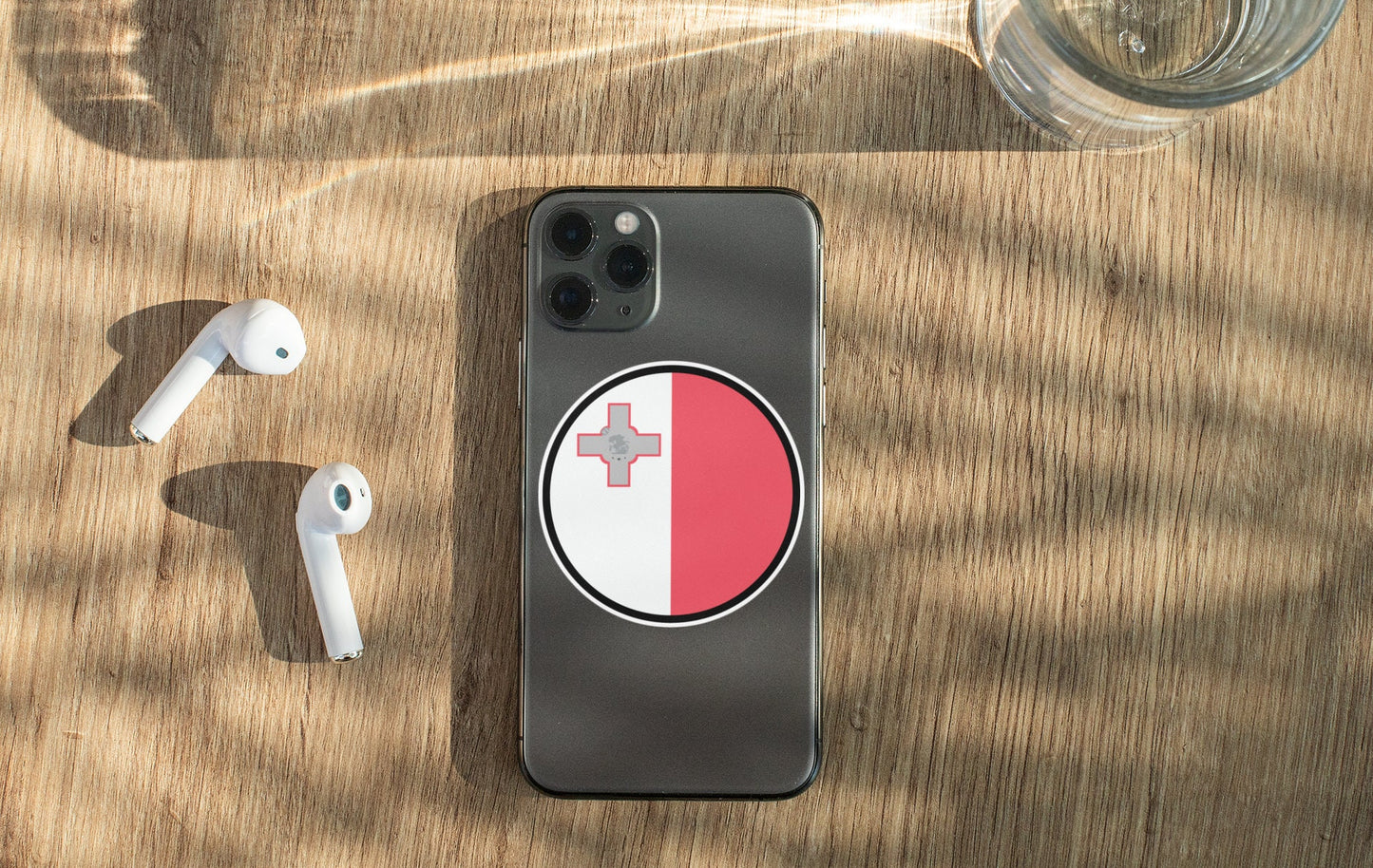 Malta Flag Circle Sticker Decal