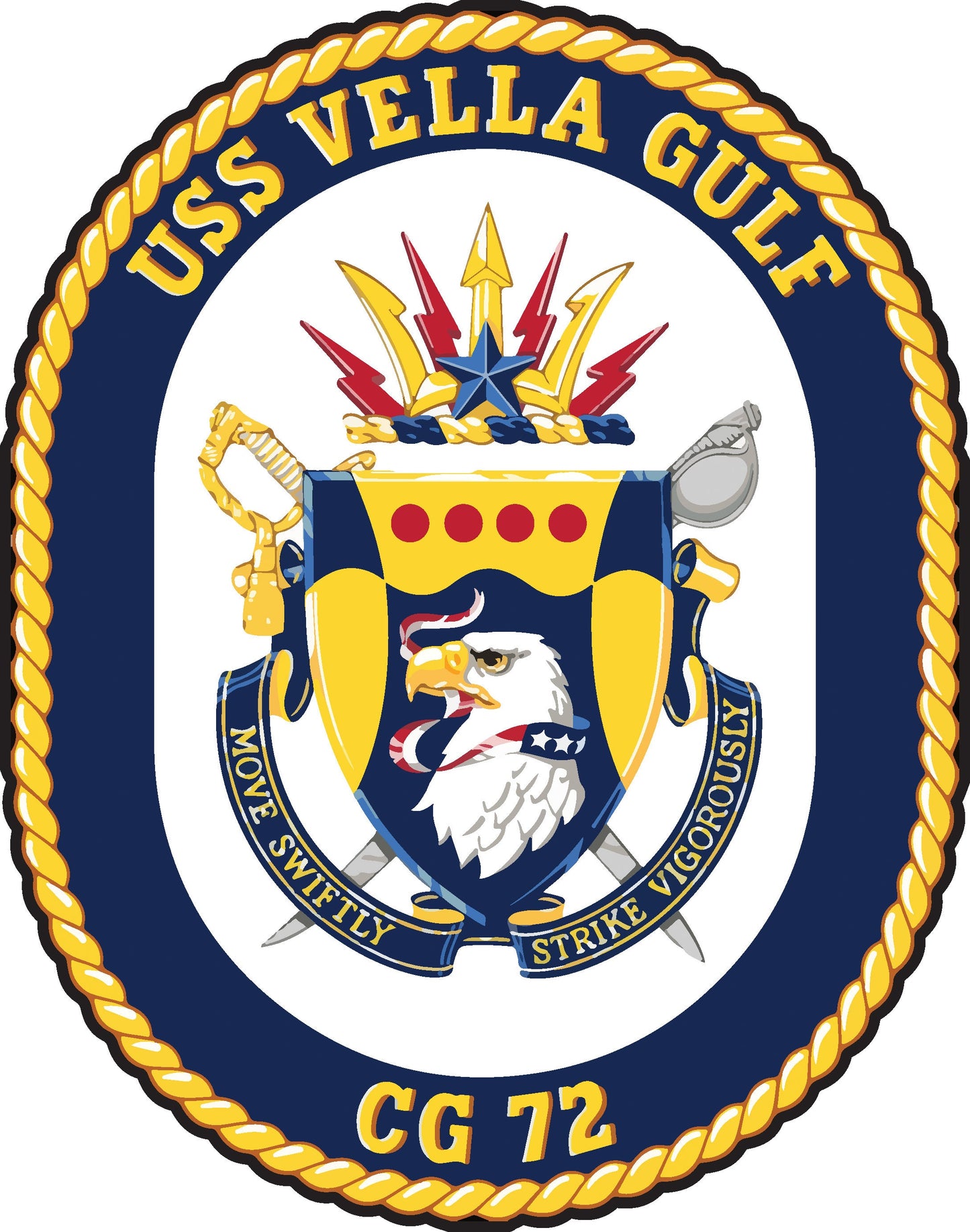 USS Vella Gulf CG-72 Badge Iron On Heat Transfer Vinyl HTV Ticonderoga Class Cruiser