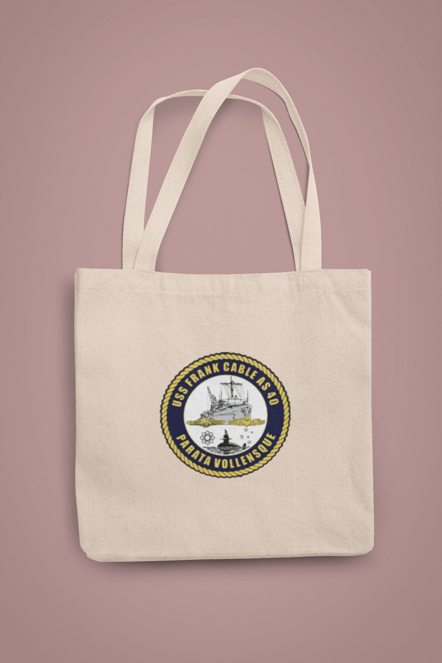 USS Frank Cable AS-40 Badge Iron On Heat Transfer Vinyl HTV Emory S. Land Class Submarine Tender