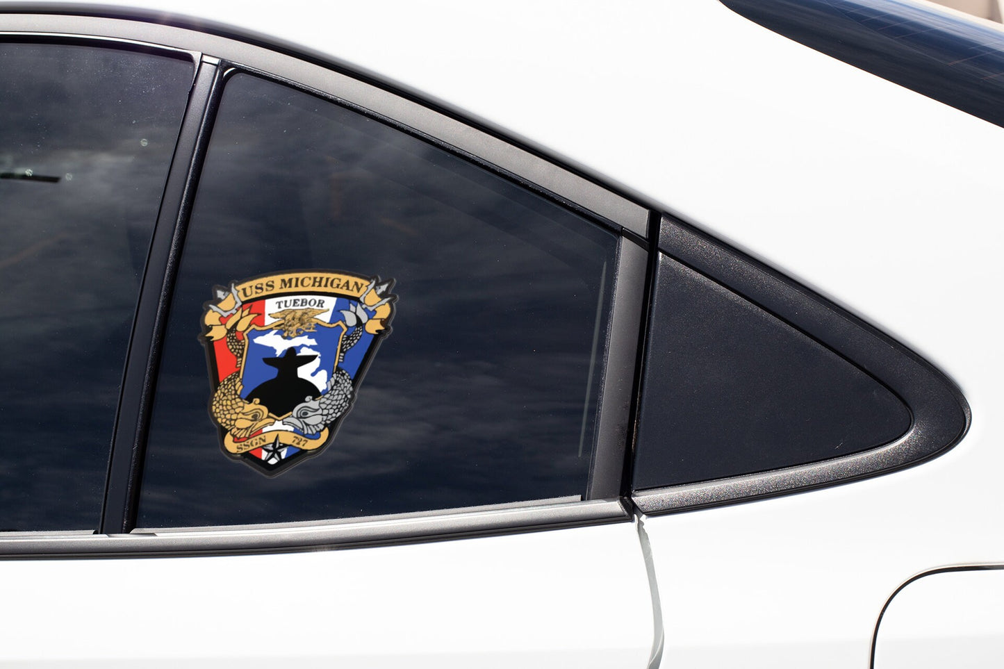 USS Michigan SSGN-727 Badge Sticker Decal Ohio Class Guided Missile Submarine Car Sticker Bumper Sticker for Car Emblem