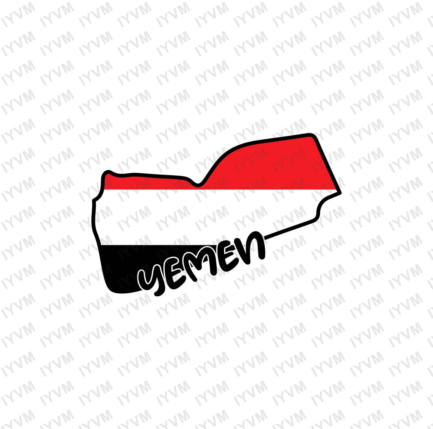 Yemen Map Iron On Heat Transfer Vinyl HTV / Republic of Yemen / Sanaa / Yemeni Yemenite