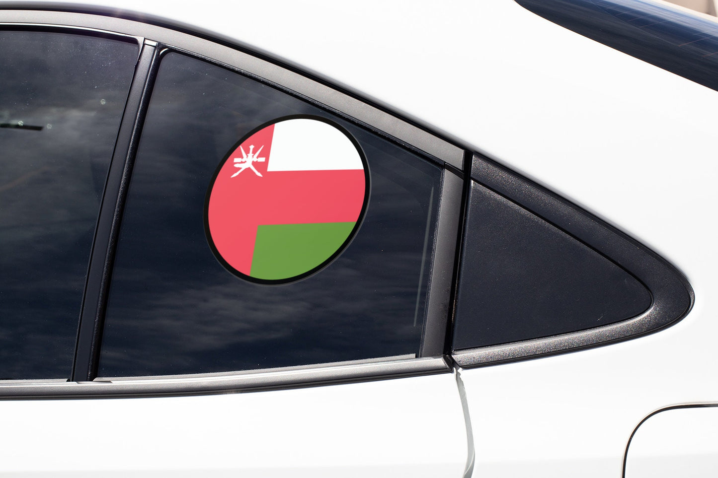 Oman Flag Circle Sticker Decal