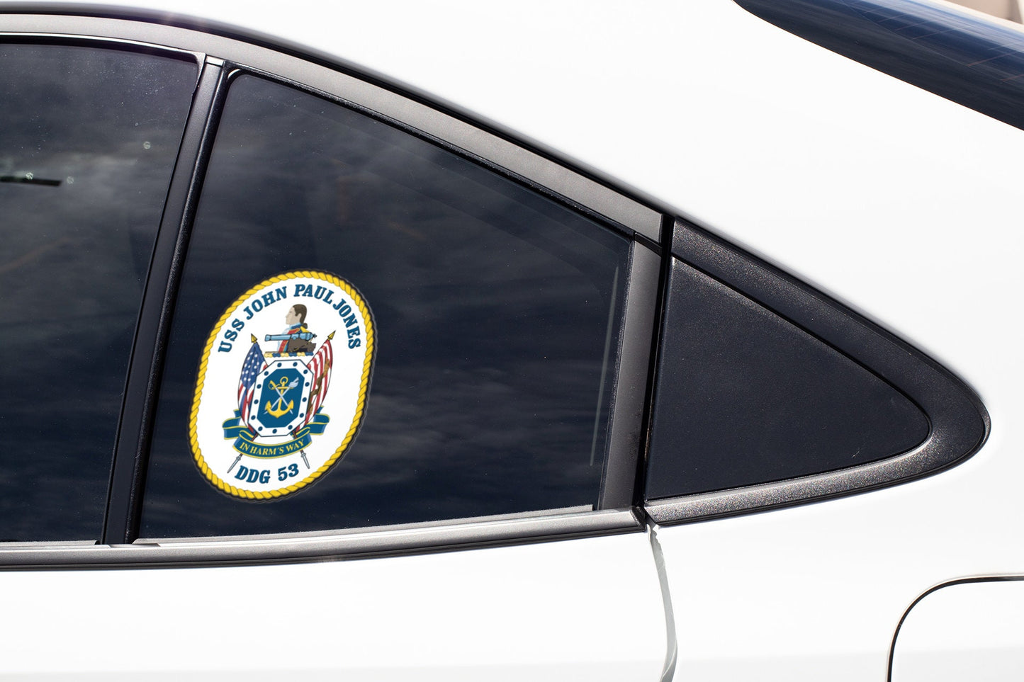 USS John Paul Jones DDG-53 Badge Sticker Decal Arleigh Burke Class Destroyer Car Sticker Bumper Sticker for Car Emblem