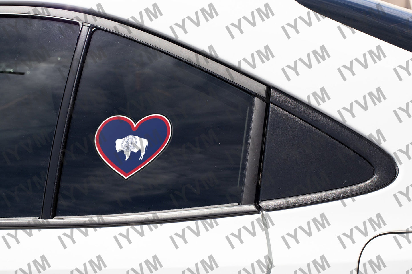 State of Wyoming Flag Heart Sticker Decal  USA Wyoming State  Cheyenne  The Equality or Cowboy State  Forever West