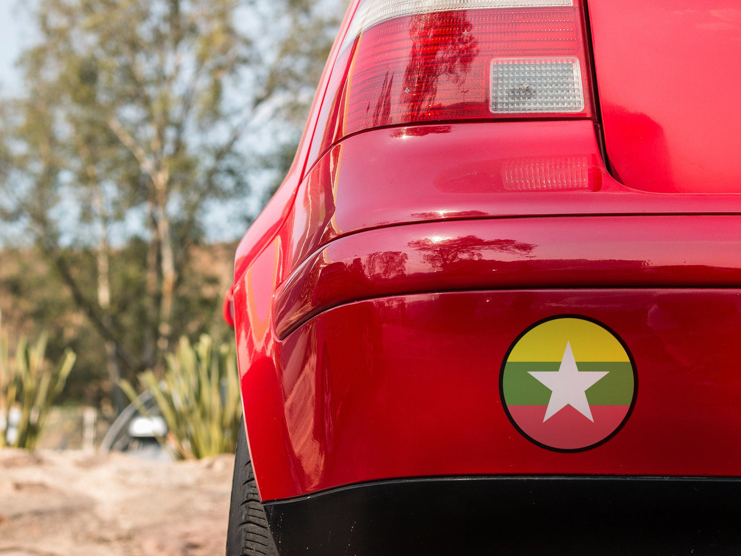 Myanmar Flag Circle Sticker Decal