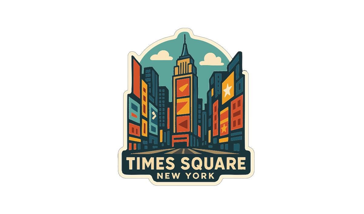 Times Square New York Iron On Heat Transfer Vinyl HTV Die-Cut Symbolic Landmark