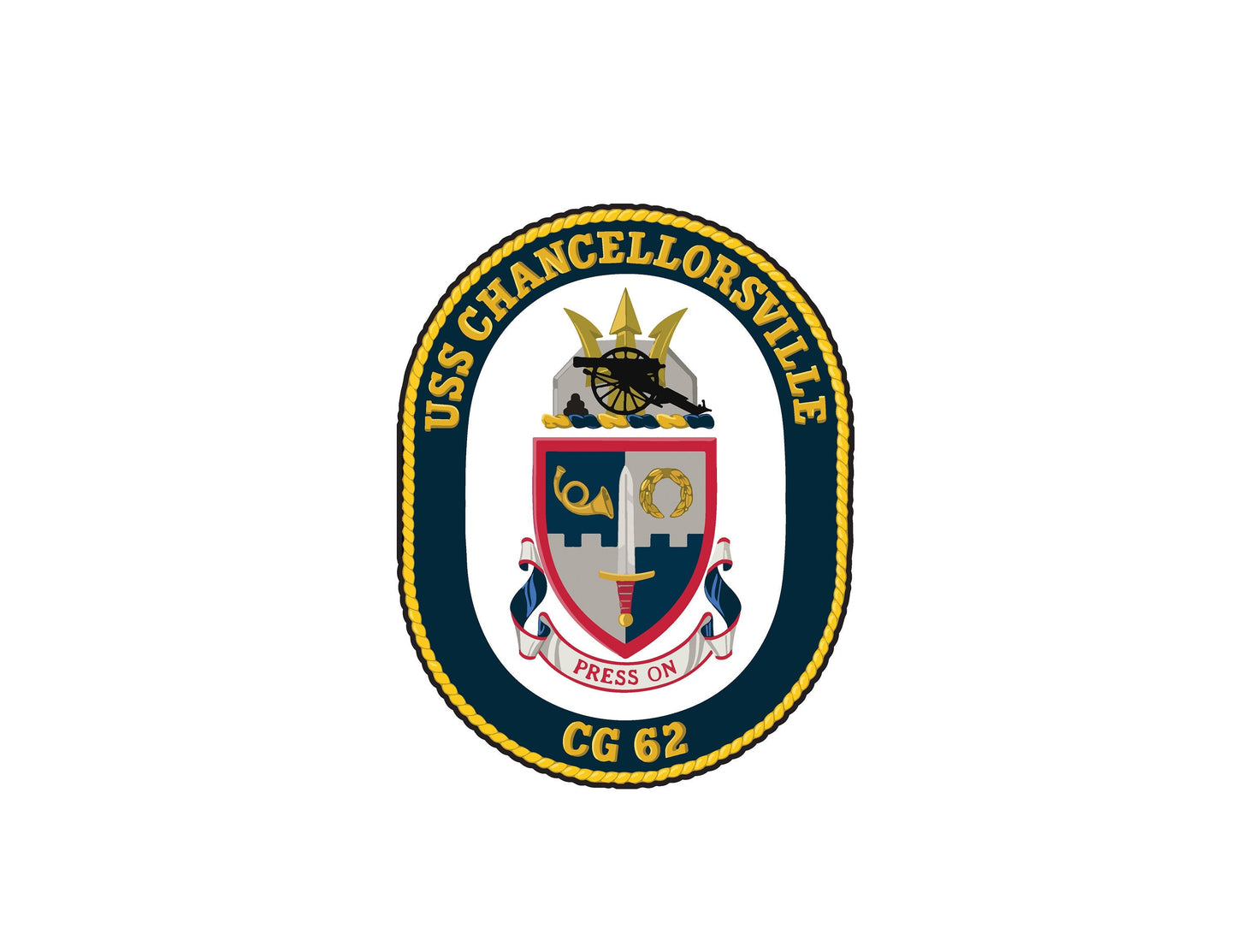 USS Chancellorsville CG-62 Badge Sticker Decal Ticonderoga Class Cruiser Car Sticker Bumper Sticker for Car Emblem