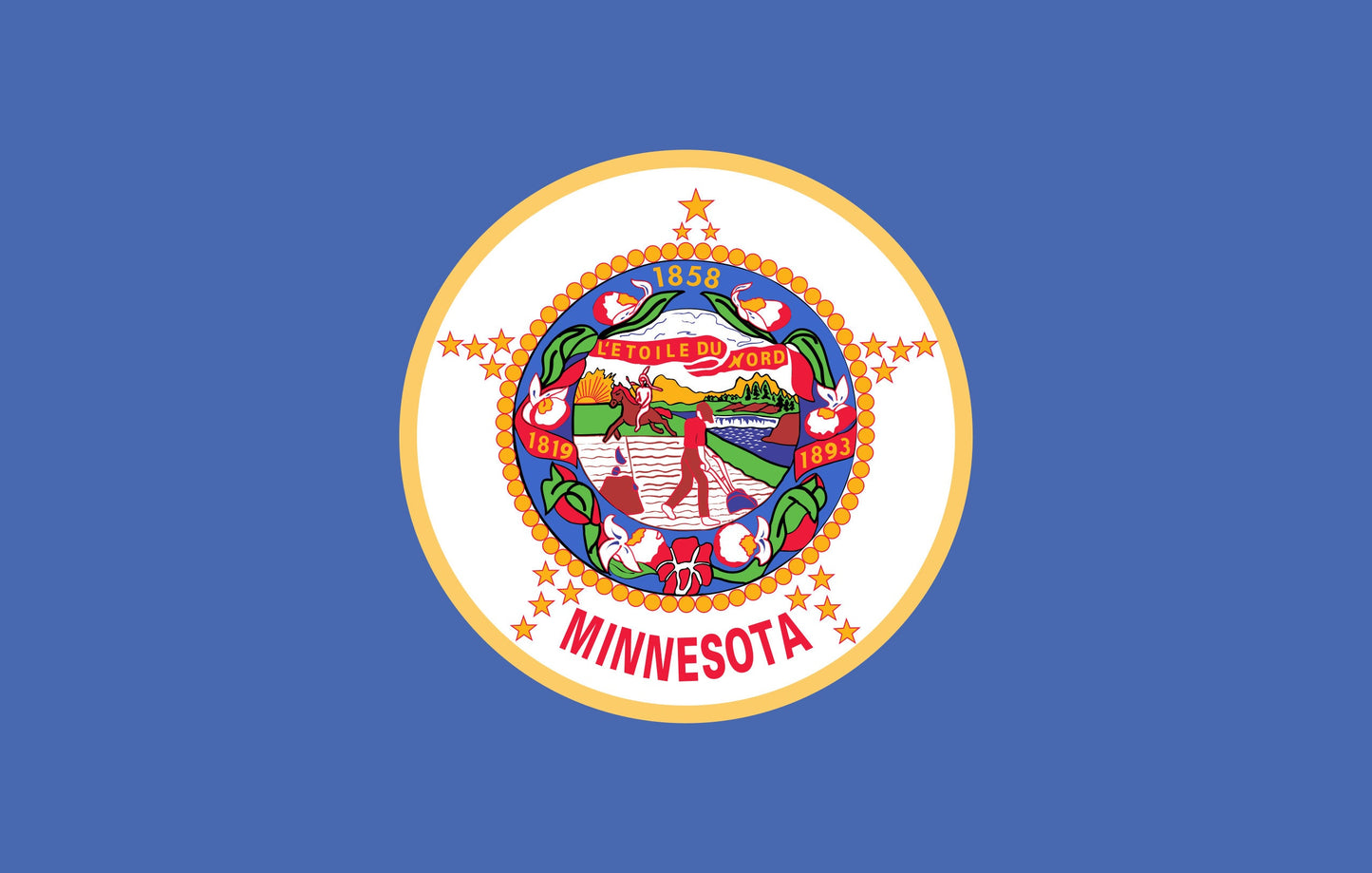 Minnesota State Flag Sticker Decal, USA Pride