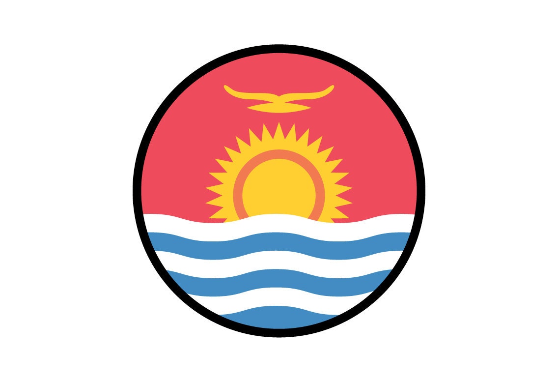Kiribati Flag Circle Sticker Decal