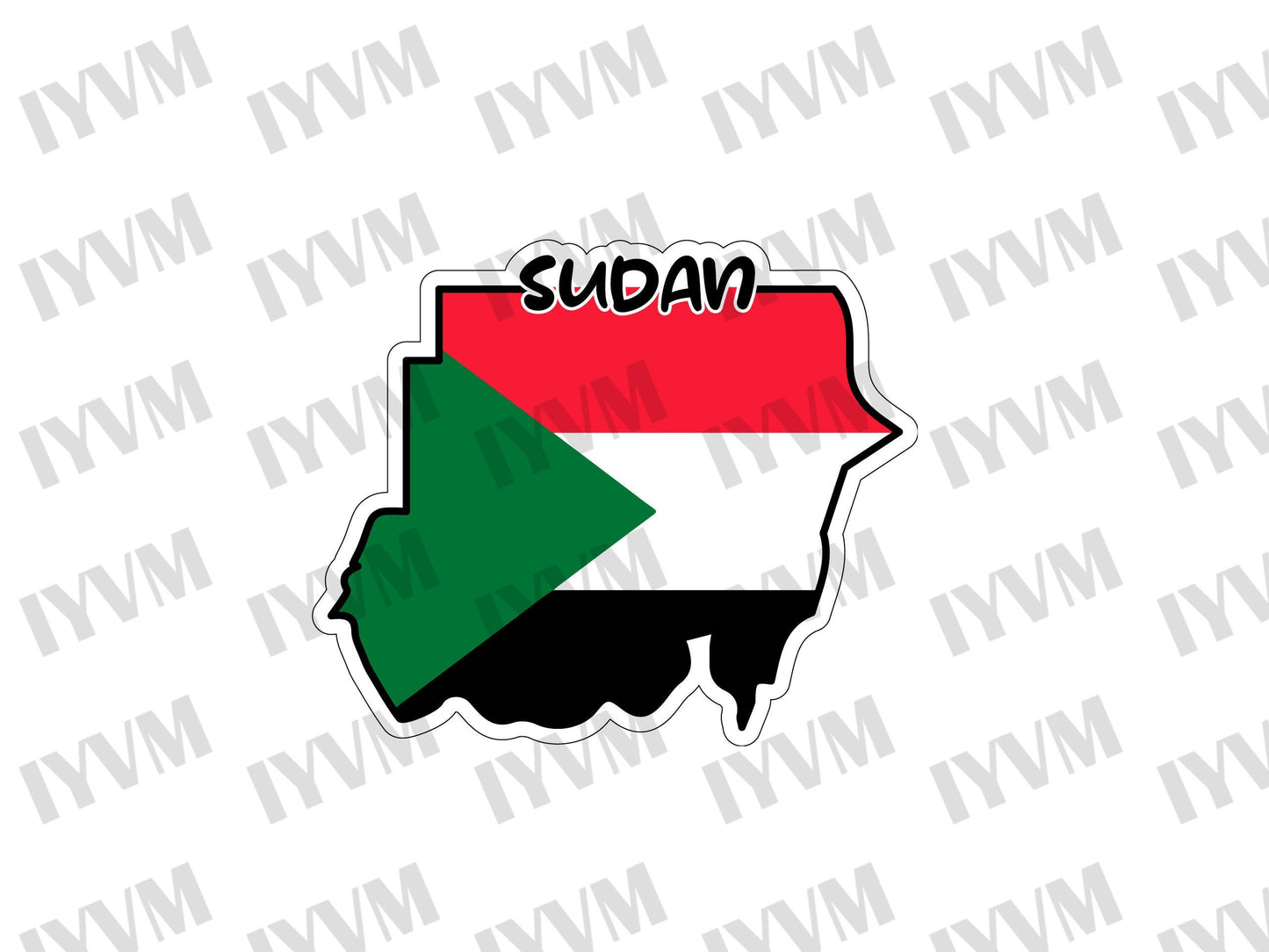 Sudan Map Flag Sticker Decal / Republic of the Sudan / North Sudan / Khartoum / Omdurman / Sudanese