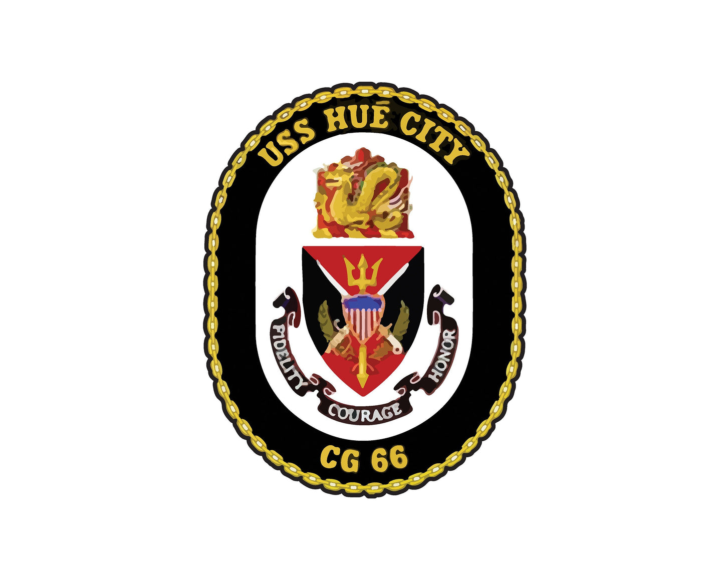 USS Hue City CG-66 Badge Sticker Decal Ticonderoga Class Cruiser Car Sticker Bumper Sticker for Car Emblem