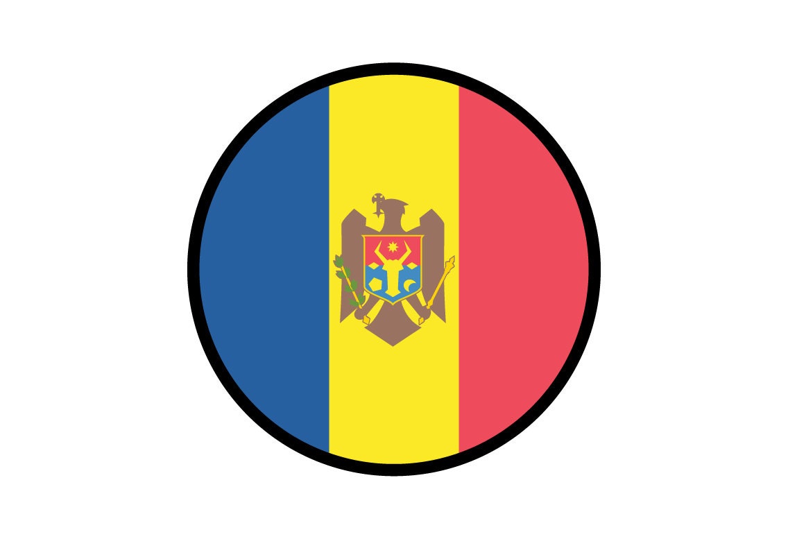 Moldova Flag Circle Sticker Decal