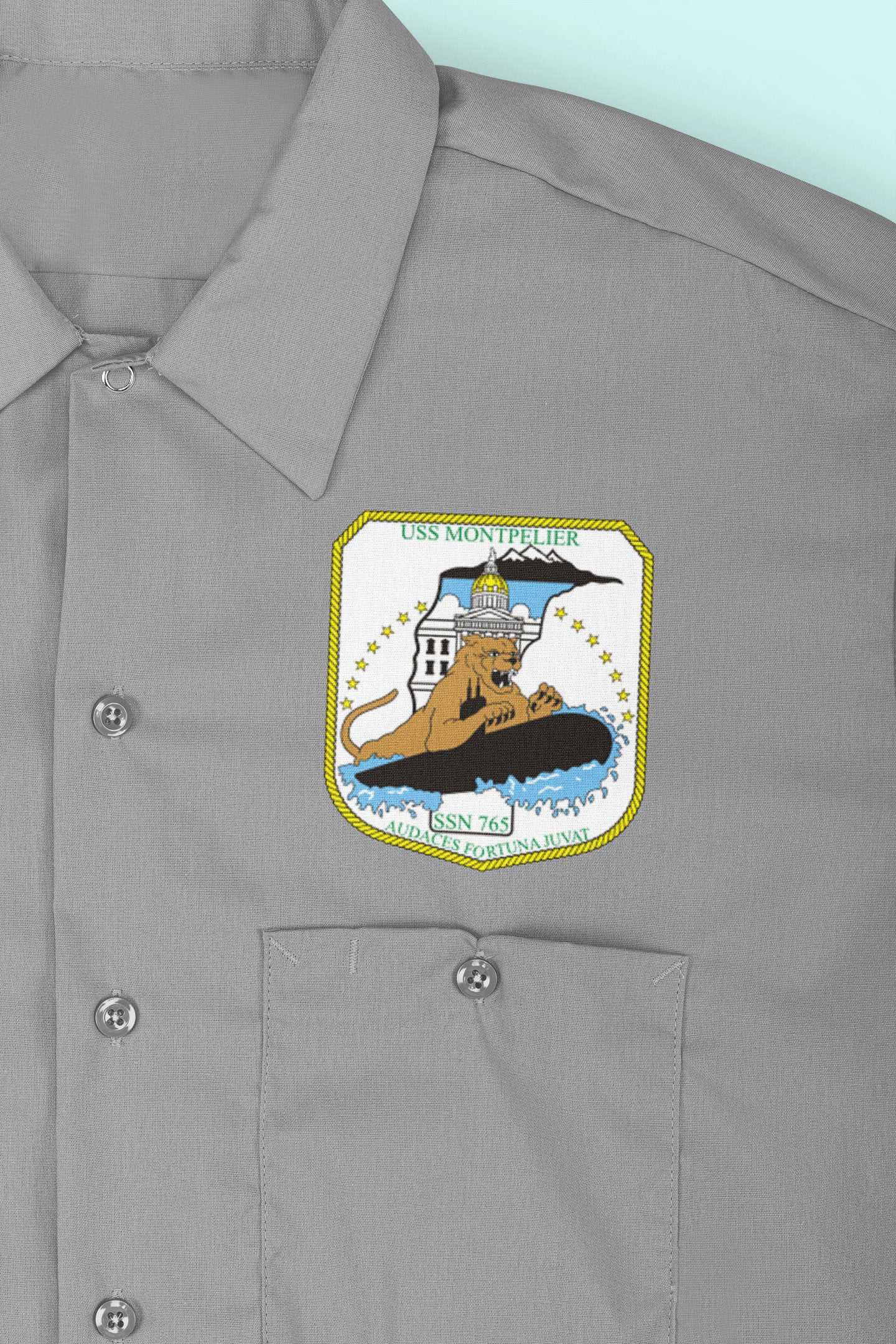 USS Montpelier SSN-765 Badge Iron On Heat Transfer Vinyl HTV Los Angeles Class Attack submarine