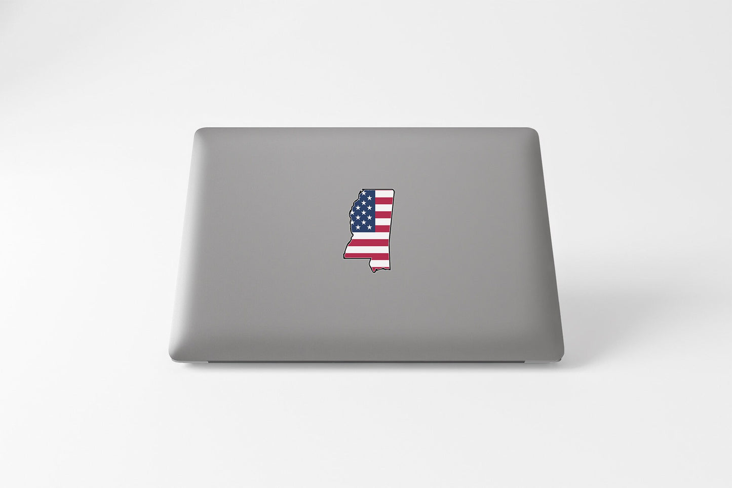 a laptop with a sticker of the state of indiana