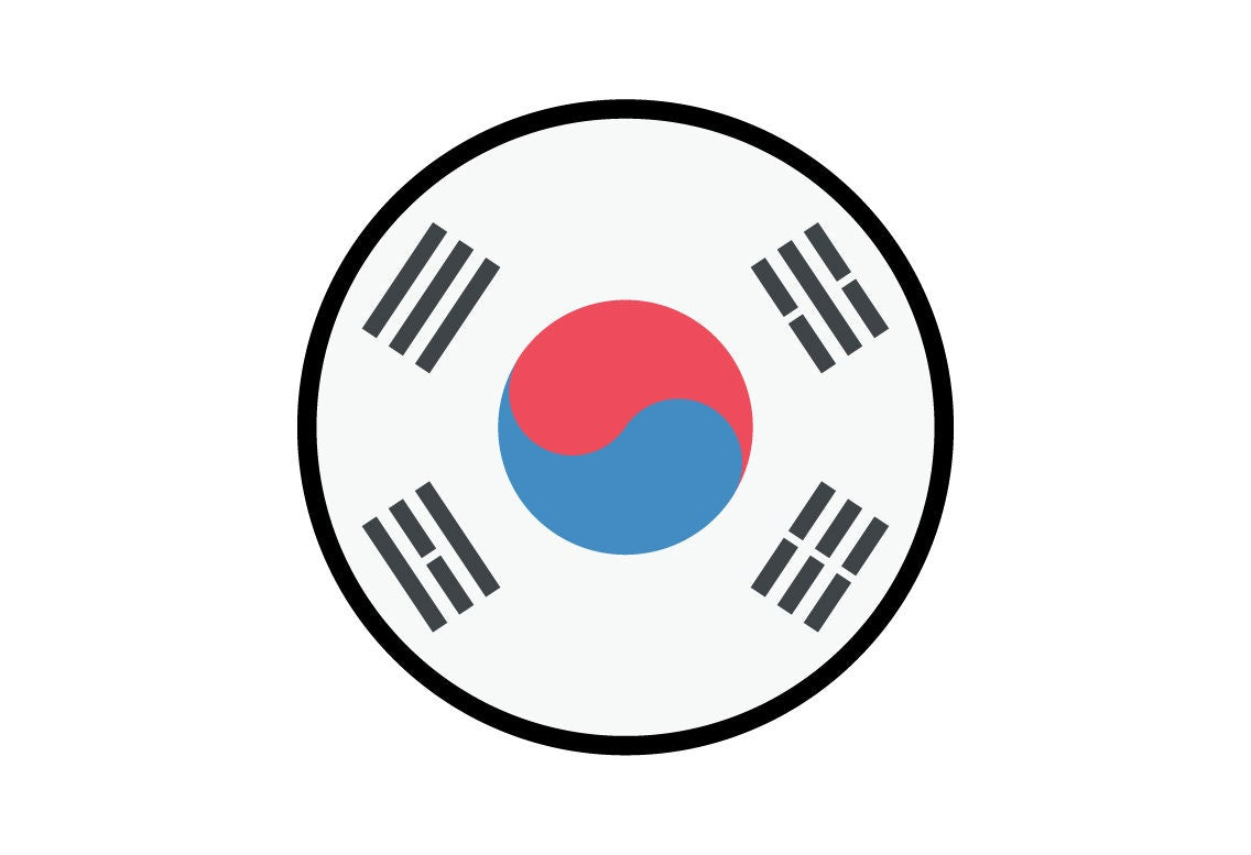 South Korea Flag Circle Sticker Decal