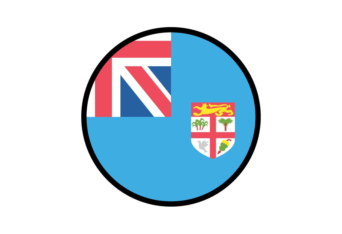 Fiji Flag Circle Sticker Decal
