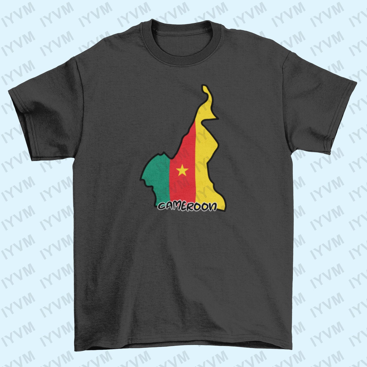 Cameroon Map Iron On Heat Transfer Vinyl HTV / Republic of Cameroon / Yaoundé / Paix – Travail – Patrie / Cameroonian