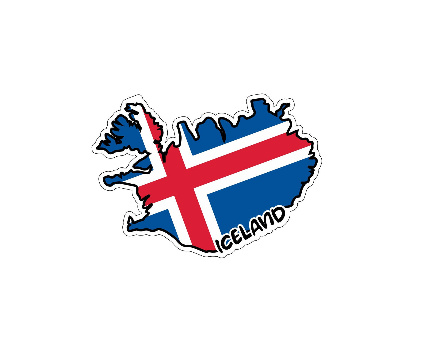 Iceland Map Flag Sticker Decal