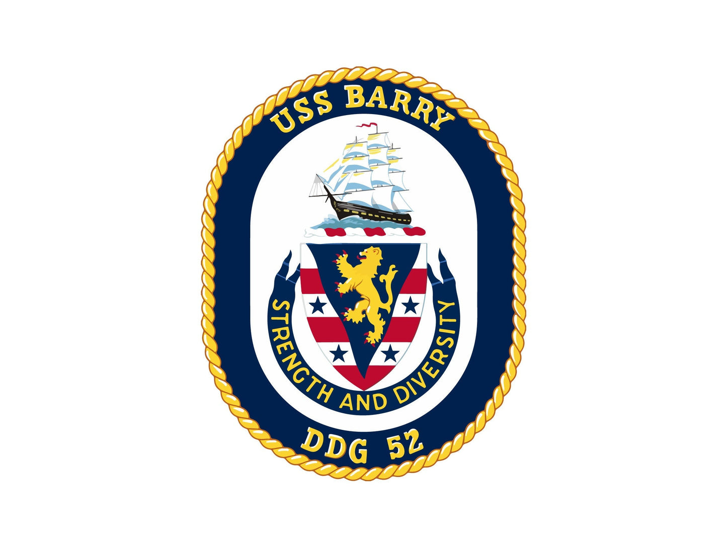 USS Barry DDG-52 Badge Sticker Decal Arleigh Burke Class Destroyer Car Sticker Bumper Sticker for Car Emblem