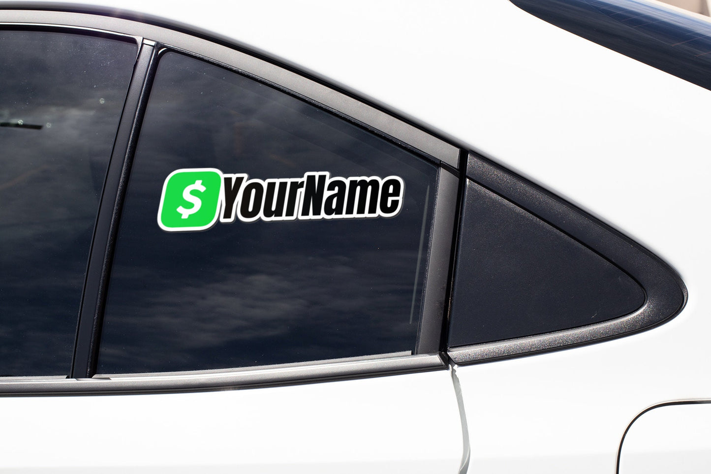 Personalized Cash App Username Sticker Decal Social Media Handle User ID Sticker Tag CashApp