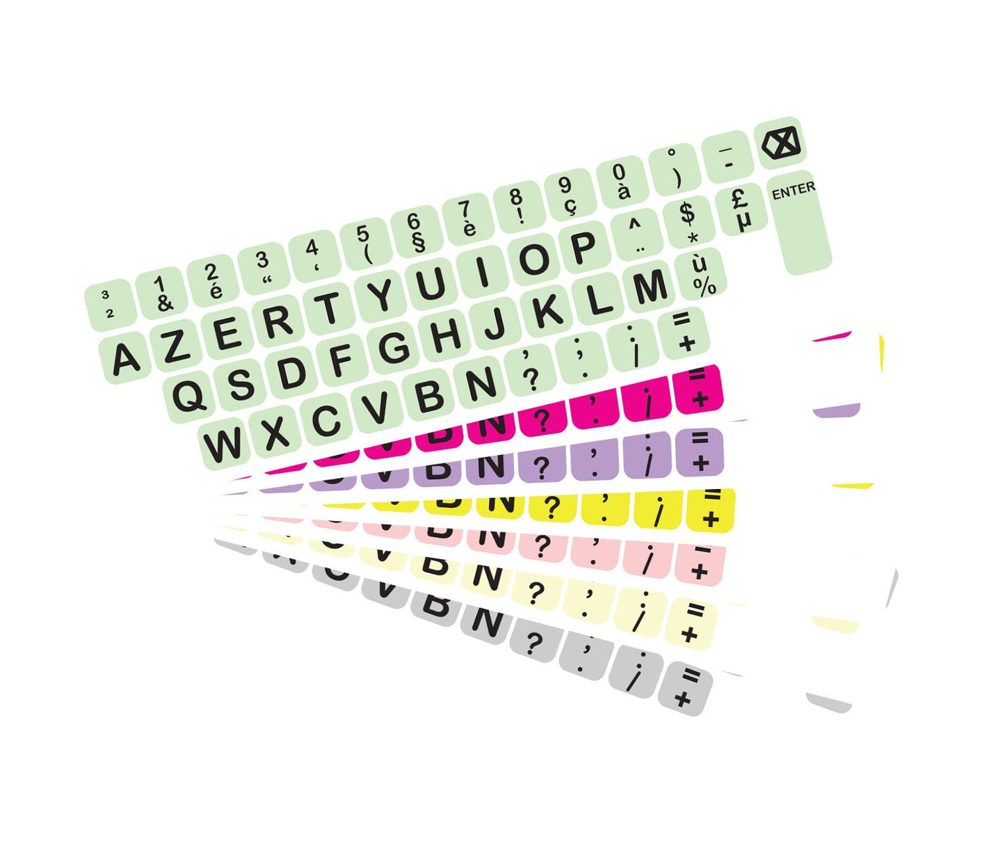 AZERTY BIG Keyboard Key Print Sticker Vinyl Sticker Decal