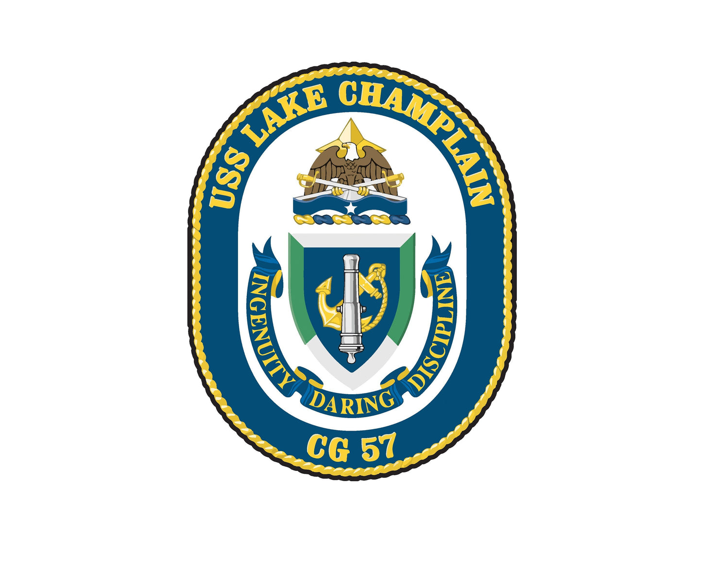 USS Lake Champlain CG-57 Badge Sticker Decal Ticonderoga Class Cruiser Car Sticker Bumper Sticker for Car Emblem
