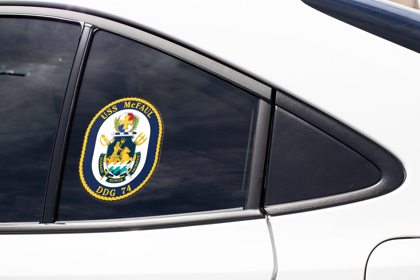 USS McFaul DDG-74 Badge Sticker Decal Arleigh Burke Class Destroyer Car Sticker Bumper Sticker for Car Emblem