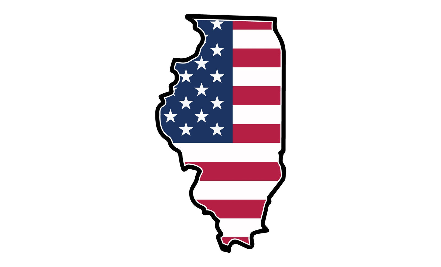 a map of the state of illinois with the american flag
