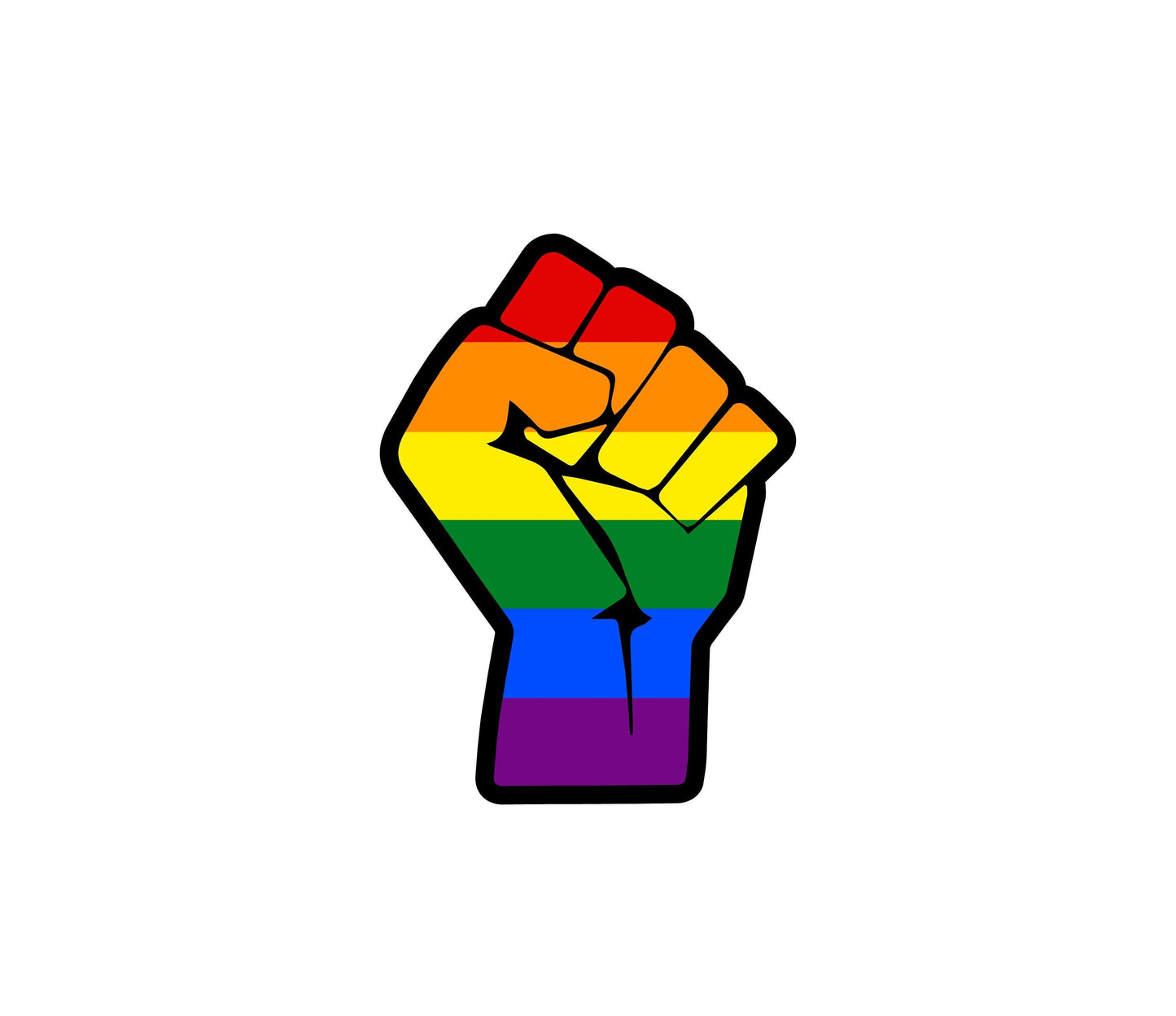 Rainbow Resist Fist Sticker Decal Pride Flag LGBTQ Gay Lesbian Community Pride Diversity Rights Equality
