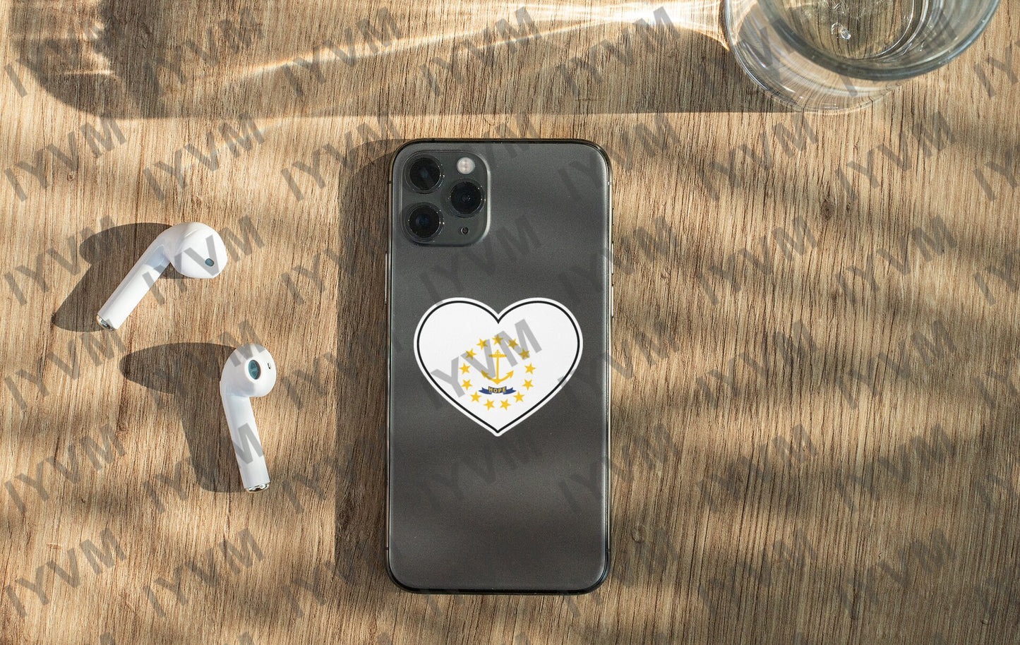 State of Rhode Island Flag Heart Sticker Decal  USA Rhode Island State  Providence  The Ocean State  Little Rhody  Rogues Island /
