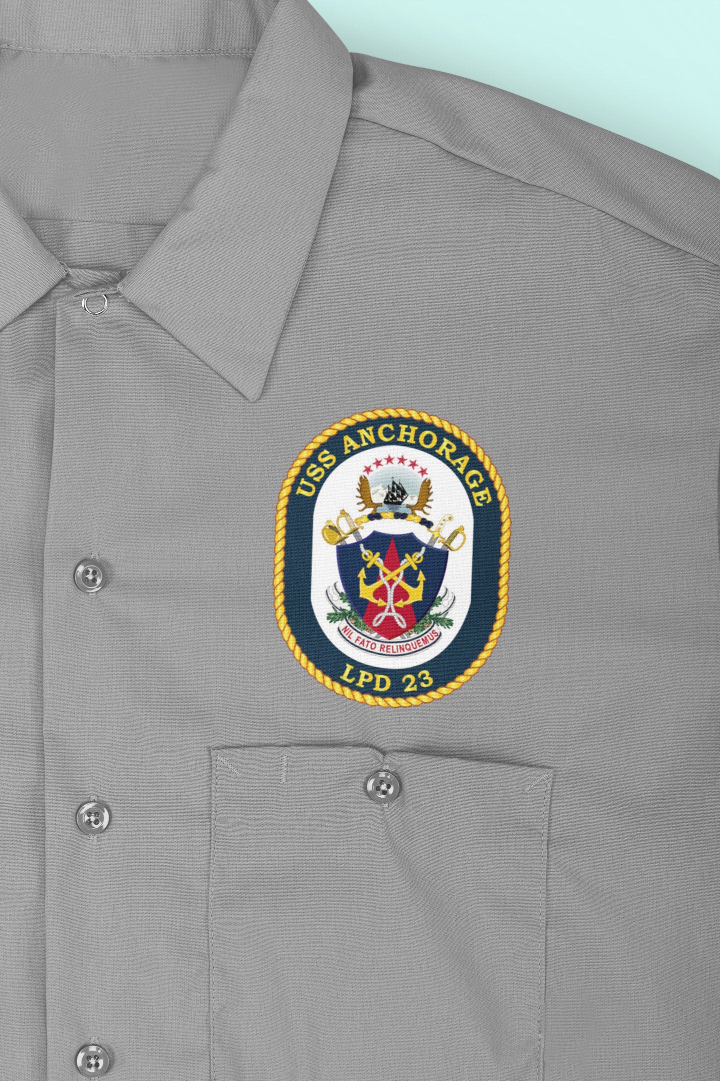 USS Anchorage LPD-23 Badge Iron On Heat Transfer Vinyl HTV San Antonio Class Amphibious transport dock