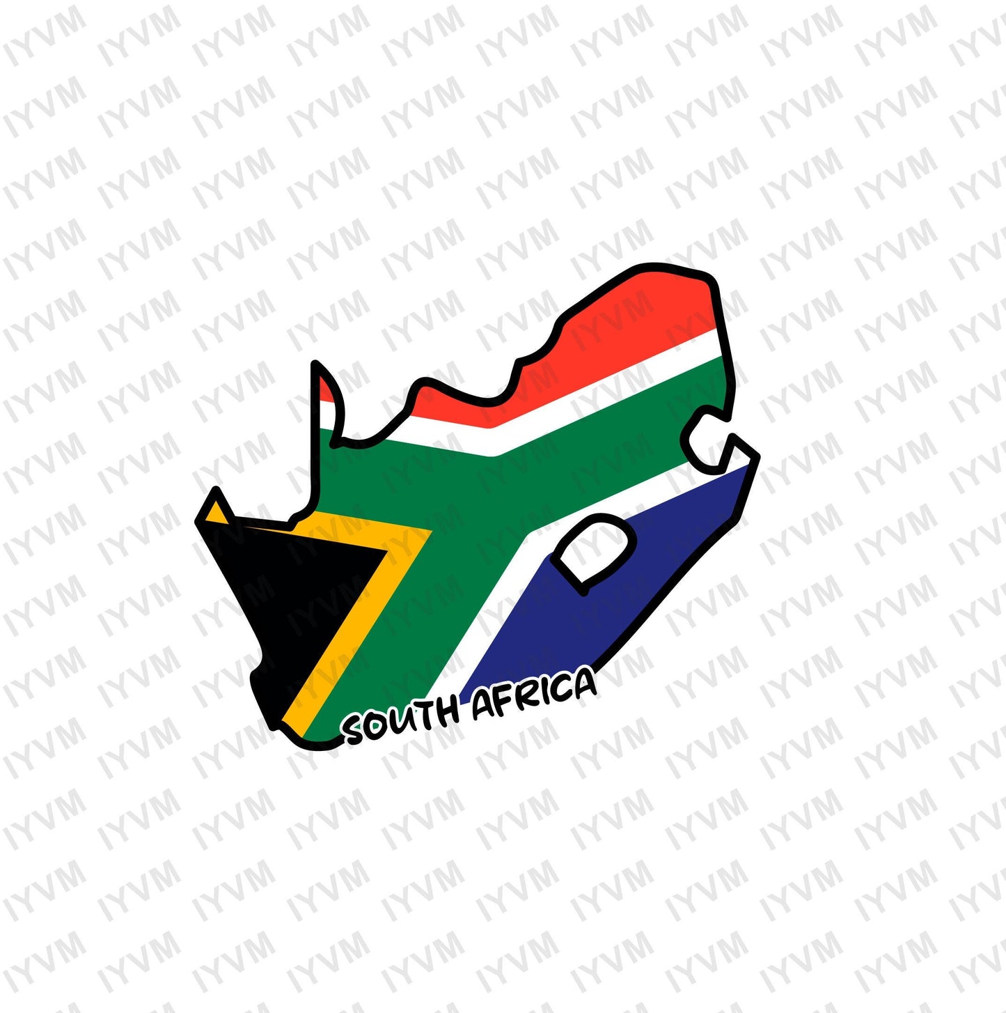 South Africa Map Iron On Heat Transfer Vinyl HTV / Republic of South Africa / RSA / Pretoria / Cape Town / Bloemfontein / Johannesburg
