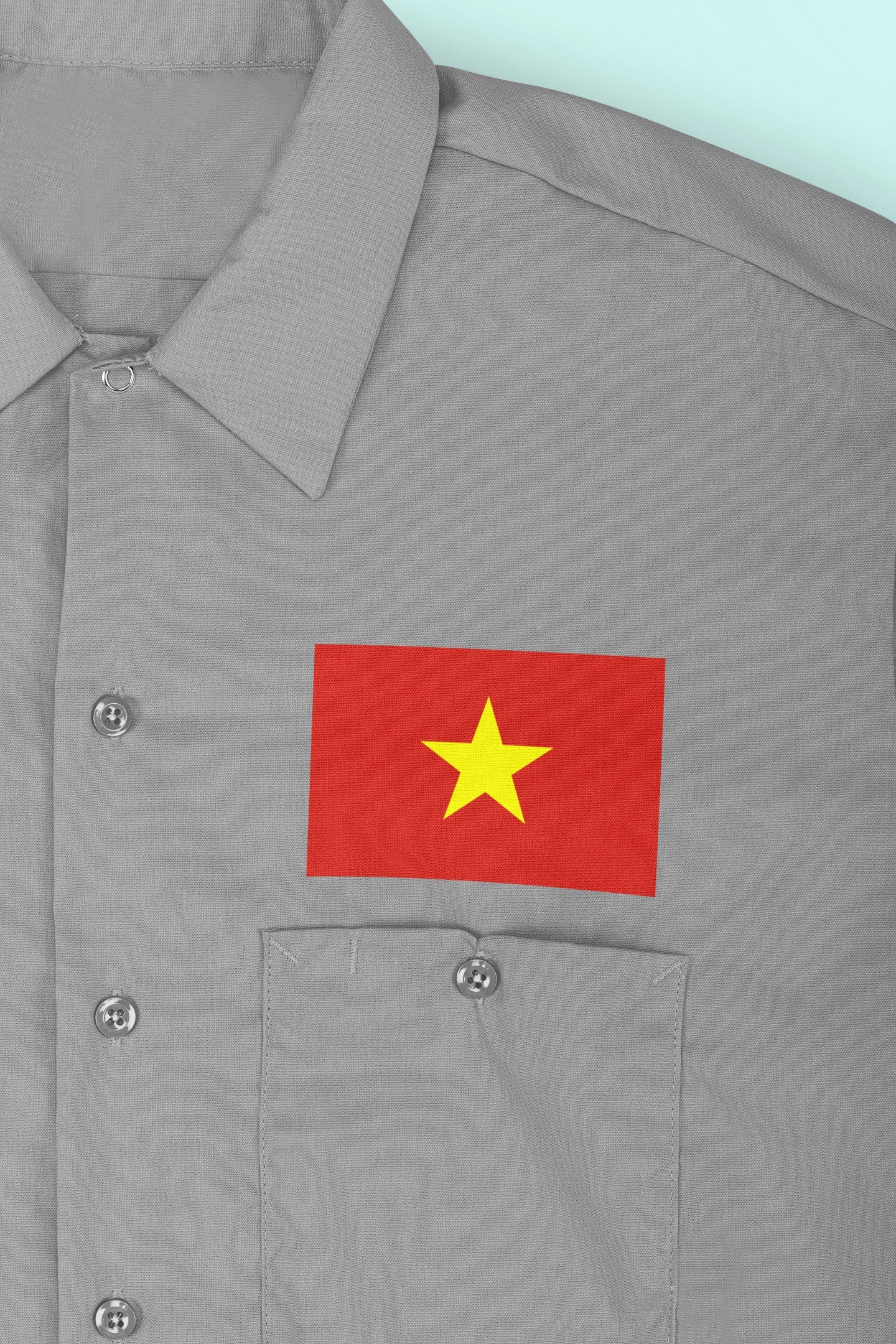 Vietnam Flag Iron On Heat Transfer Vinyl HTV / Socialist Republic of Vietnam / Hanoi / Vietnamese