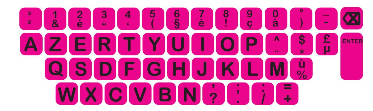 AZERTY BIG Keyboard Key Print Sticker Vinyl Sticker Decal