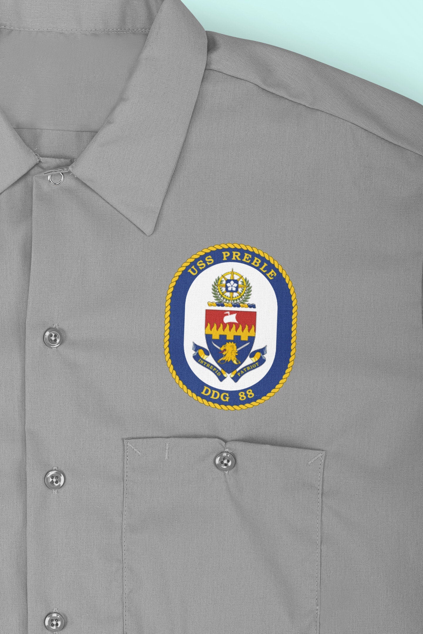 USS Preble DDG-88 Badge Iron On Heat Transfer Vinyl HTV Arleigh Burke Class Destroyer