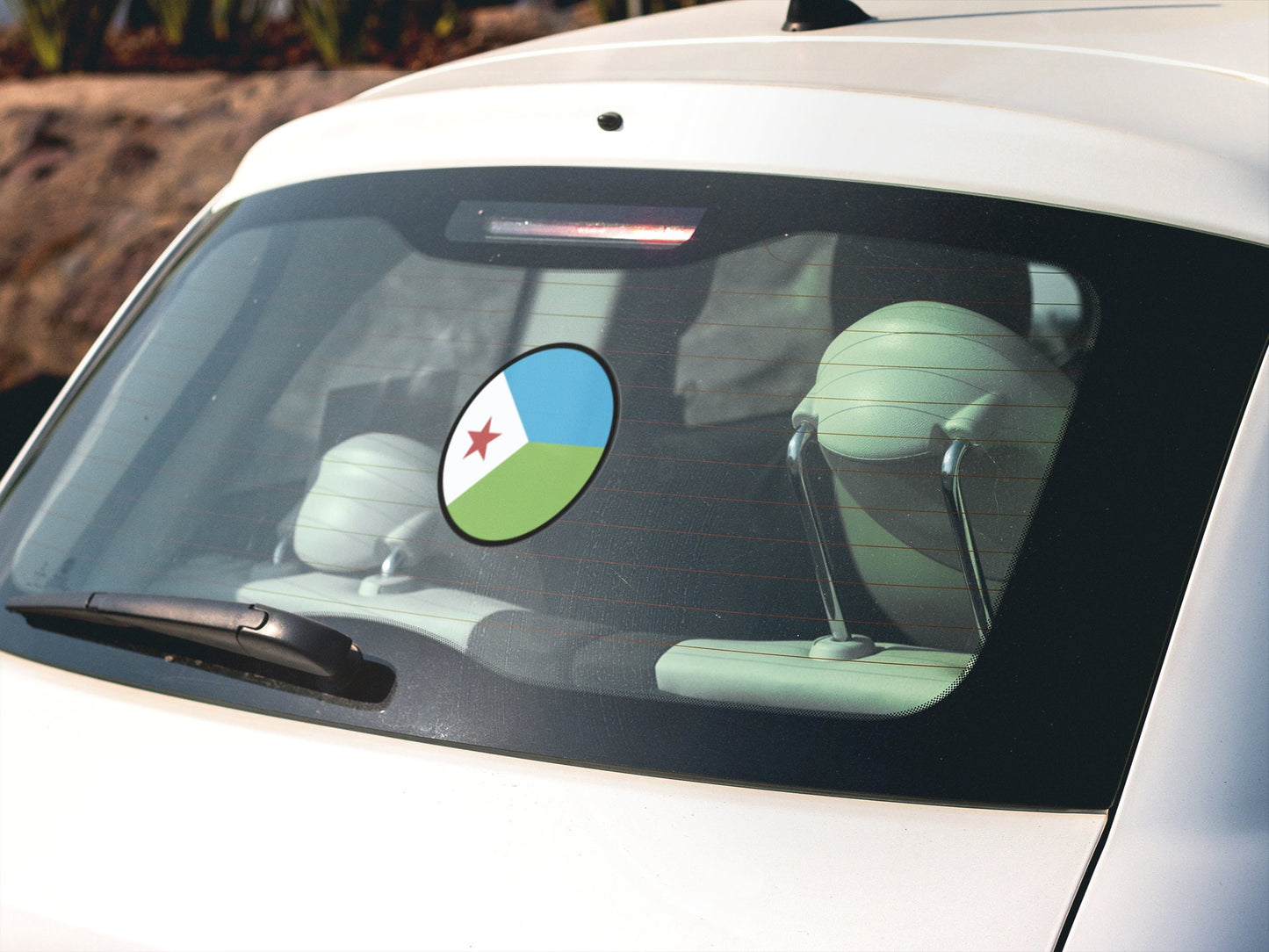 Djibouti Flag Circle Sticker Decal