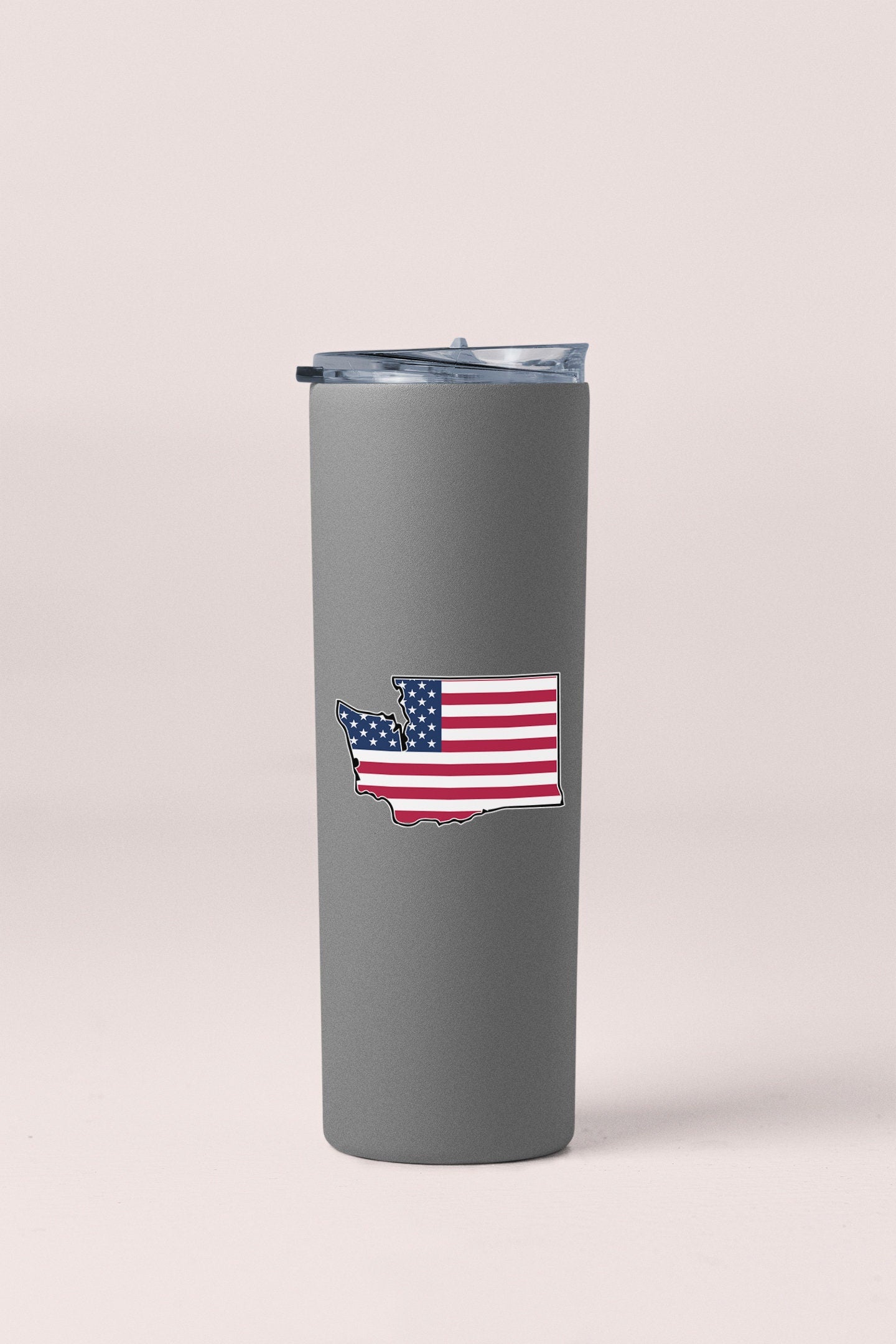 a stainless steel tumbler with the state of new hampshire painted on it