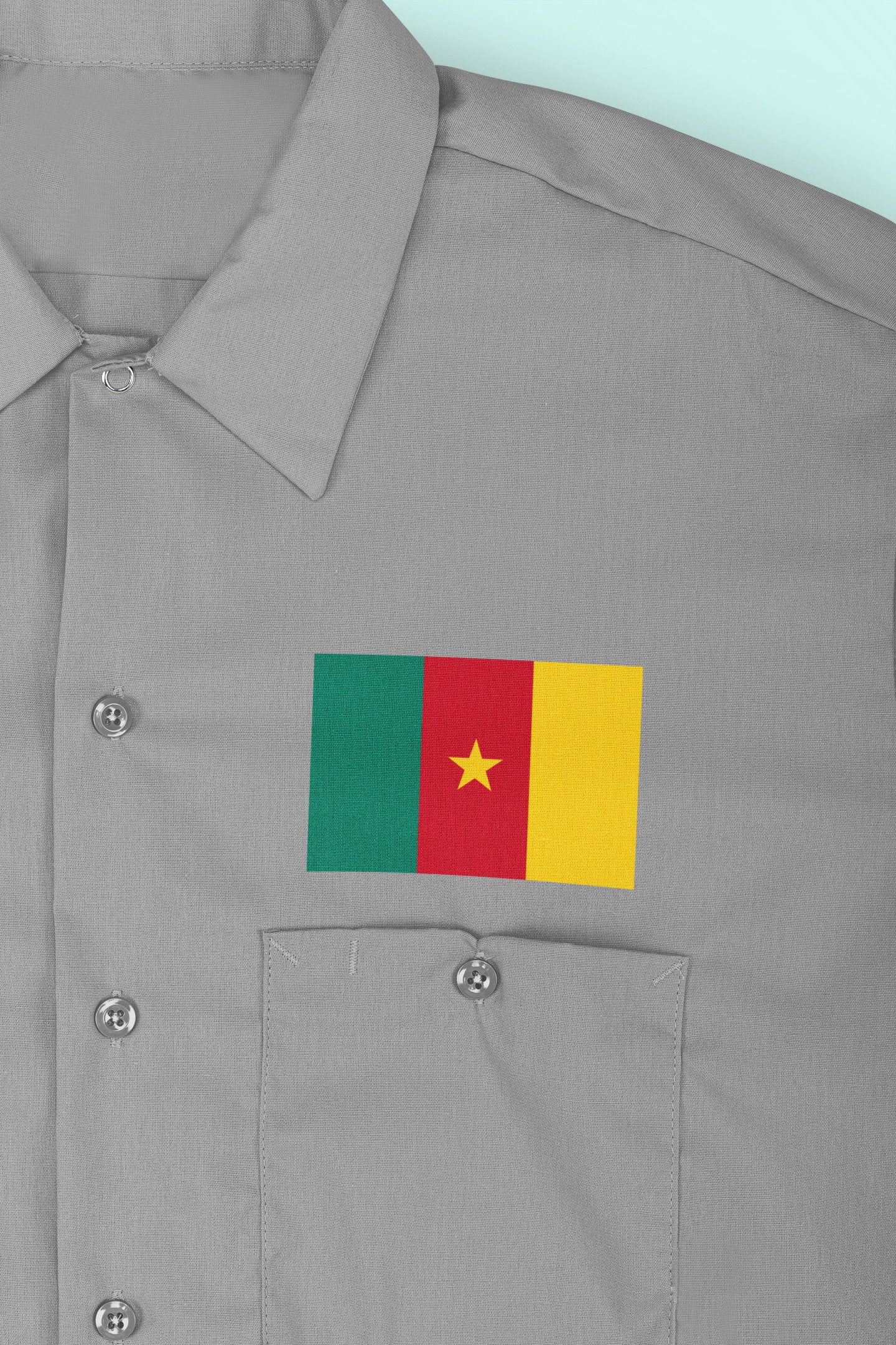 Cameroon Flag Iron On Heat Transfer Vinyl HTV / Republic of Cameroon / Yaoundé / Paix – Travail – Patrie / Cameroonian