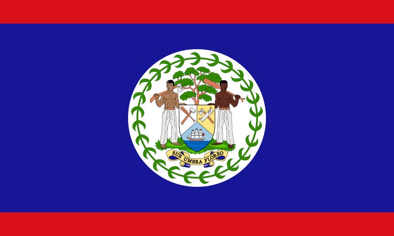Belize Flag Sticker Decal / Belmopan / Sub umbra floreo / Belizean