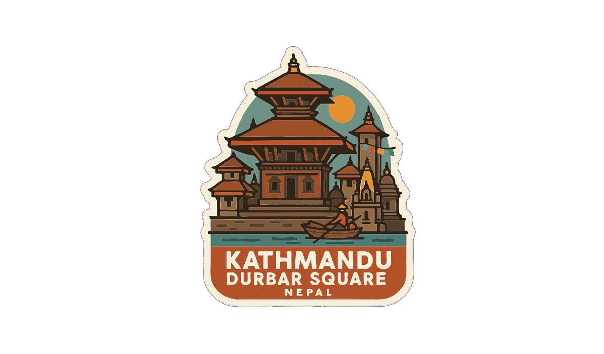 Kathmandu Durbar Square Nepal Iron On Heat Transfer Vinyl HTV Die-Cut Symbolic