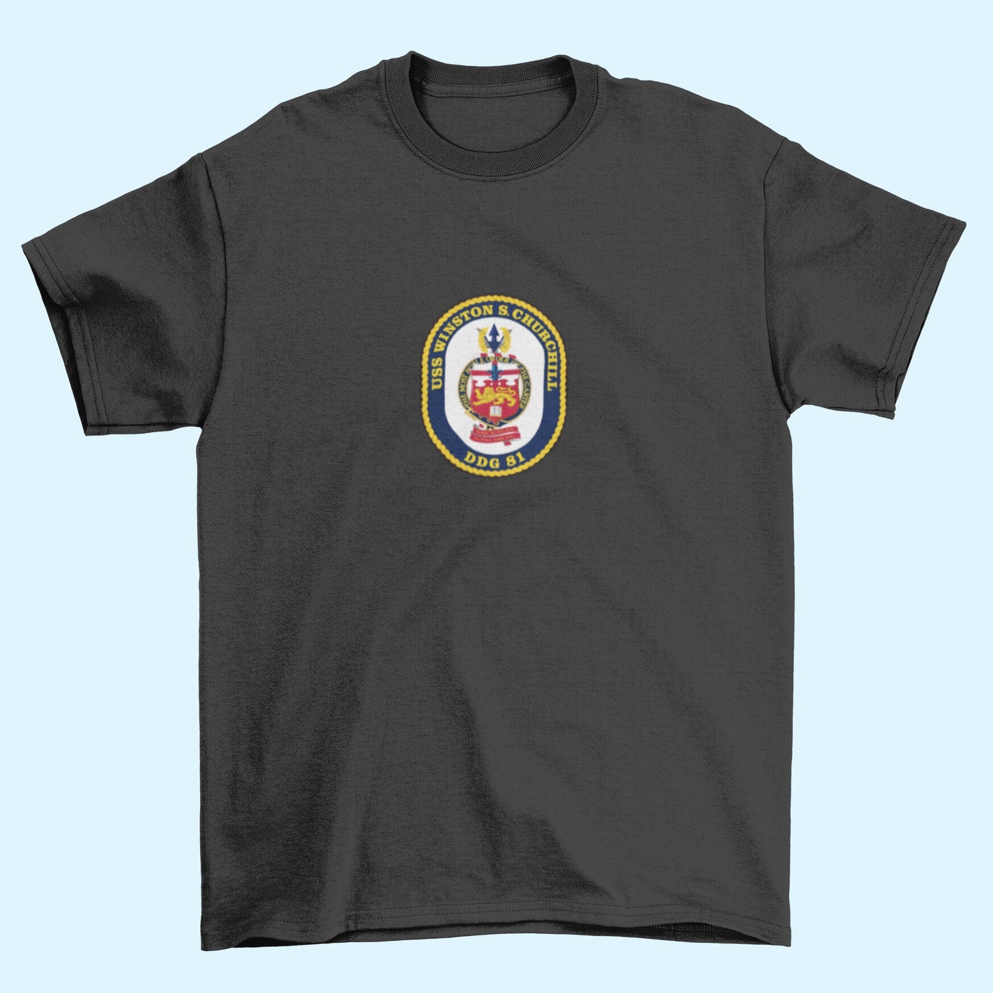 USS Winston S. Churchill DDG-81 Badge Iron On Heat Transfer Vinyl HTV Arleigh Burke Class Destroyer