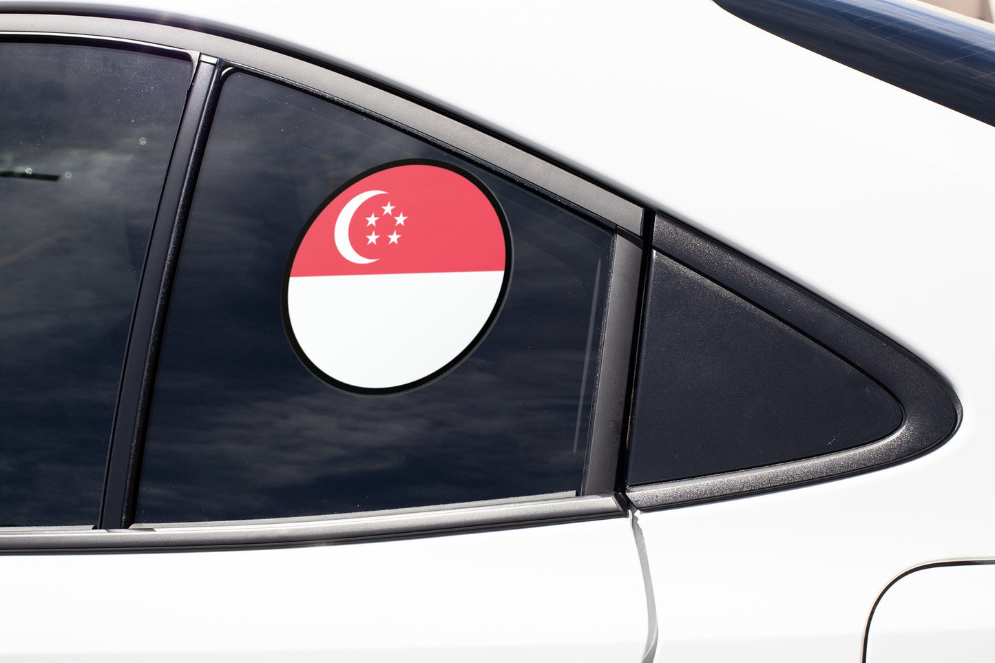 Singapore Flag Circle Sticker Decal