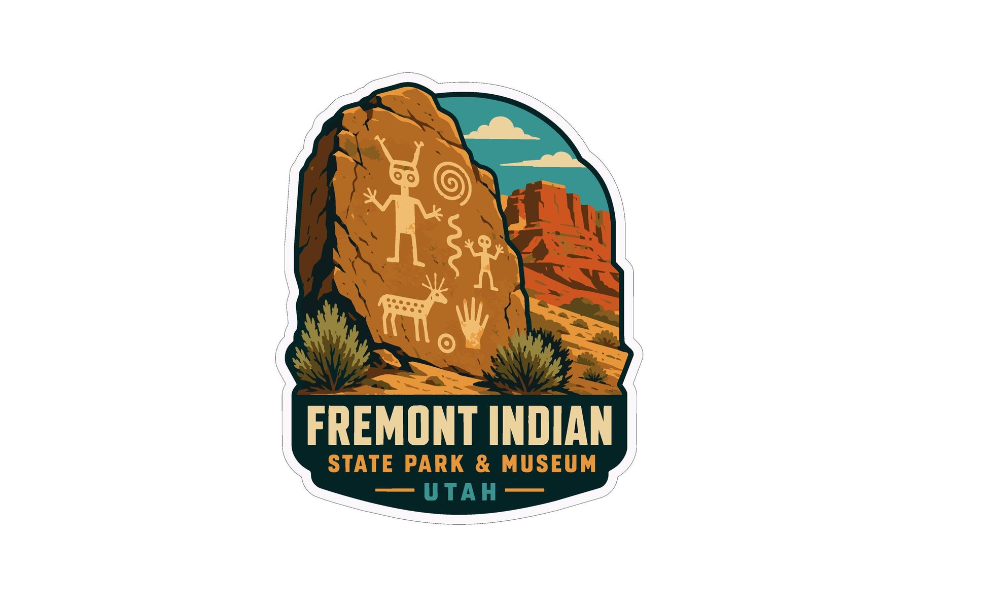 a sticker or logo for Fremont Indian State Park & Museum in Utah.